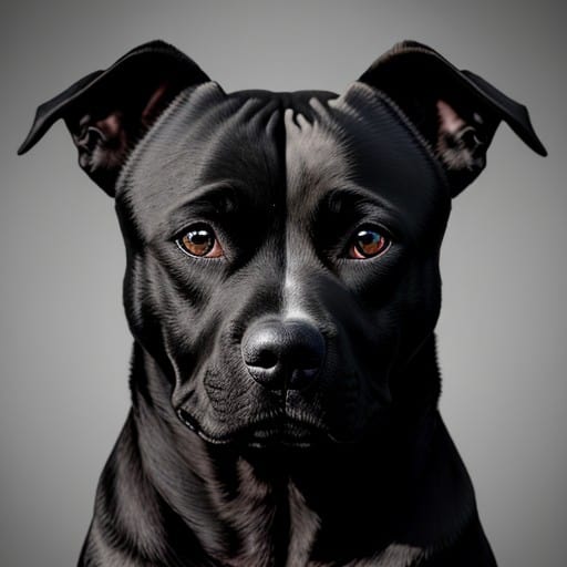 Black Pitbull- AI Generated pitbull looking forward