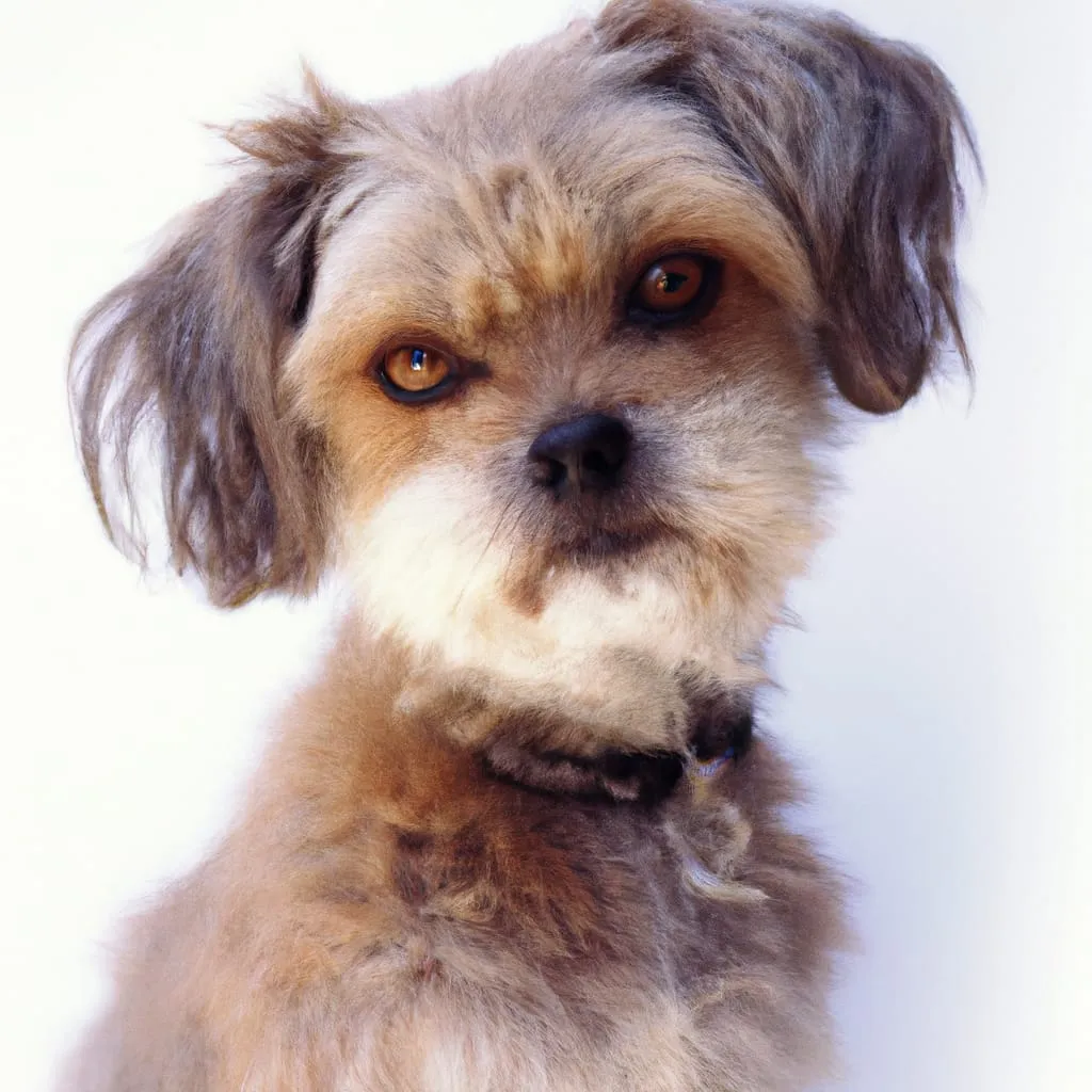 Brown Chihuahua Poodle Mix with fluffier fur and floppy ears.