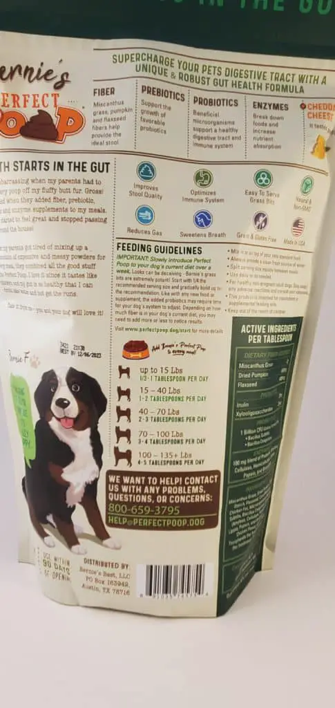 Best High Fiber Dog Foods For Anal Gland Problems Bernie's Perfect Poop Back 1