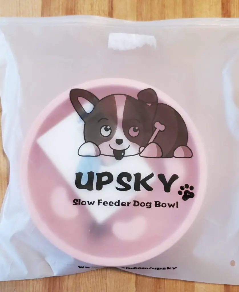 Best Slow Feed Dog Bowl Upsky brand dog bowl in packaging